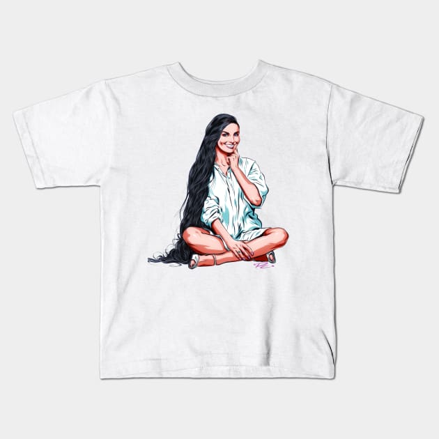 Crystal Gayle - An illustration by Paul Cemmick Kids T-Shirt by PLAYDIGITAL2020